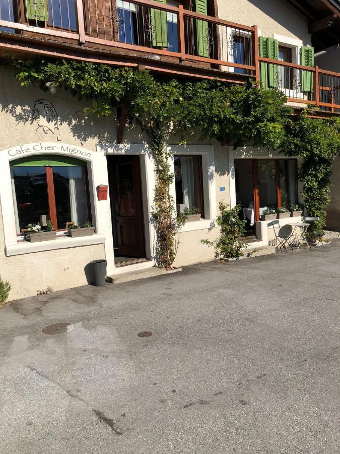 Cafe Cher-Mignon Et Chambres D'Hotes Chermignon-d'en Haut Exterior foto