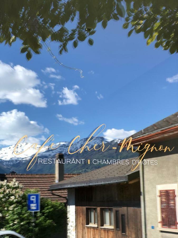 Cafe Cher-Mignon Et Chambres D'Hotes Chermignon-d'en Haut Exterior foto